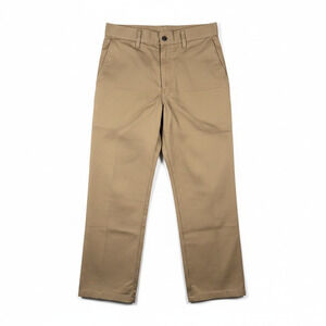 H&M Womens Relaxed Fit Work Pants Straight Leg Classic Khaki 10 Baggy Utility